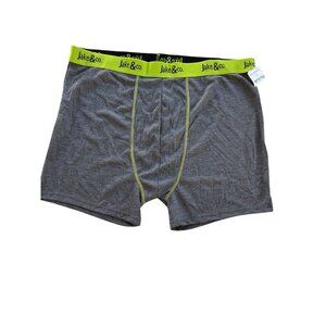 Jake & Co. Gray Boxer Briefs XXL Polyester With Neon Green Waistband Comfortable